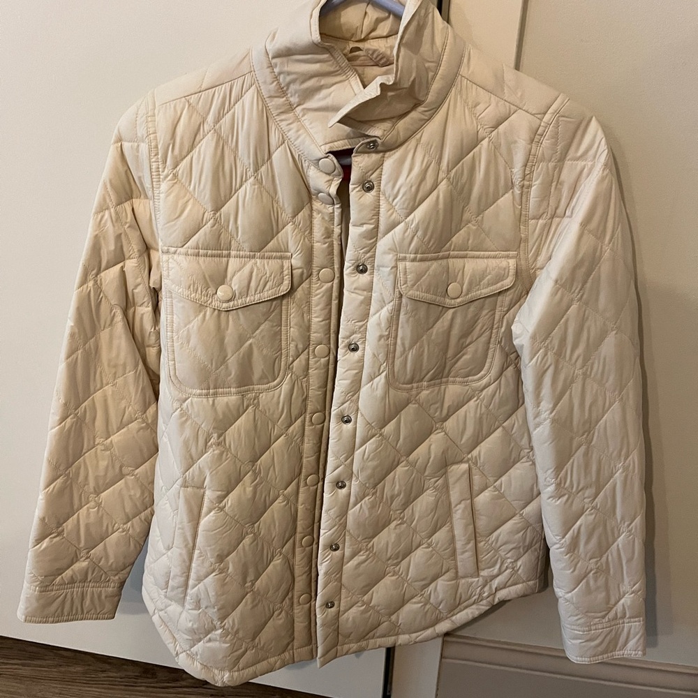 J. Crew Quilted Signature Puffer Jacket Cream - Picture 2 of 3